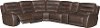 Brown Leather-Match 6 Piece Power Reclining Sectional - Shawn