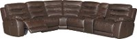 Brown Leather-Match 6 Piece Power Reclining Sectional - Shawn