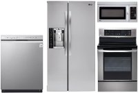 KIT LG 4 Piece Kitchen Appliance Package with Electric Range - Stainless Steel