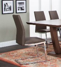 Taupe and Chrome Dining Chair