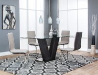 Glass and Chrome 5 Piece Dining Set - Holden