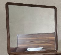 Walnut Brown Mid-Century Modern Mirror - Yasmin