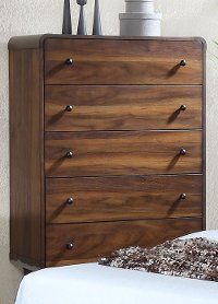 Mid-Century Modern Brown Chest of Drawers - Yasmin