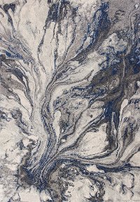 5 x 8 Medium Gray and Blue Rug - Illusions