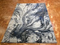 5 x 8 Medium Gray and Blue Rug - Illusions-2