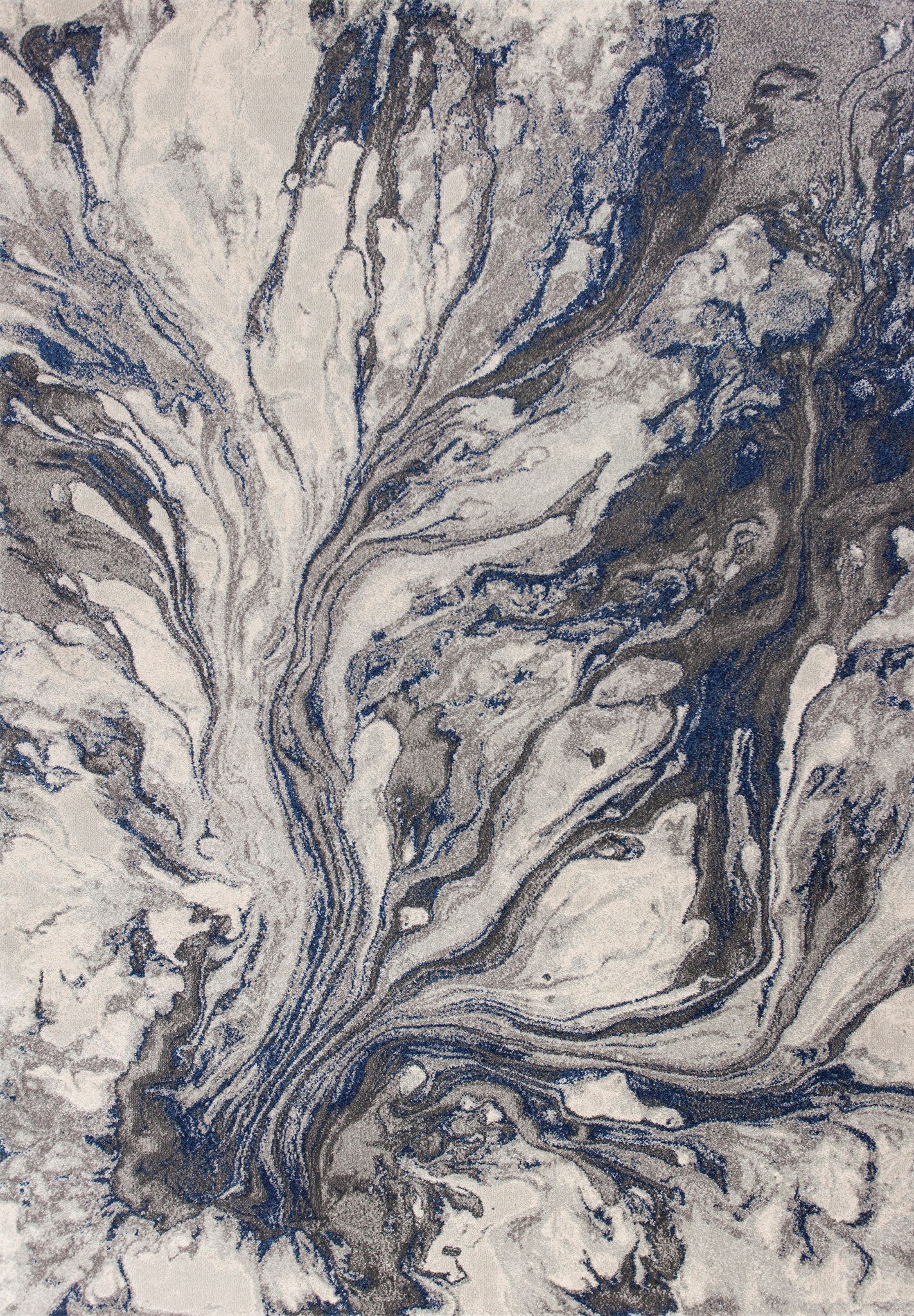 8 x 11 Large Gray and Blue Rug - Illusions-1