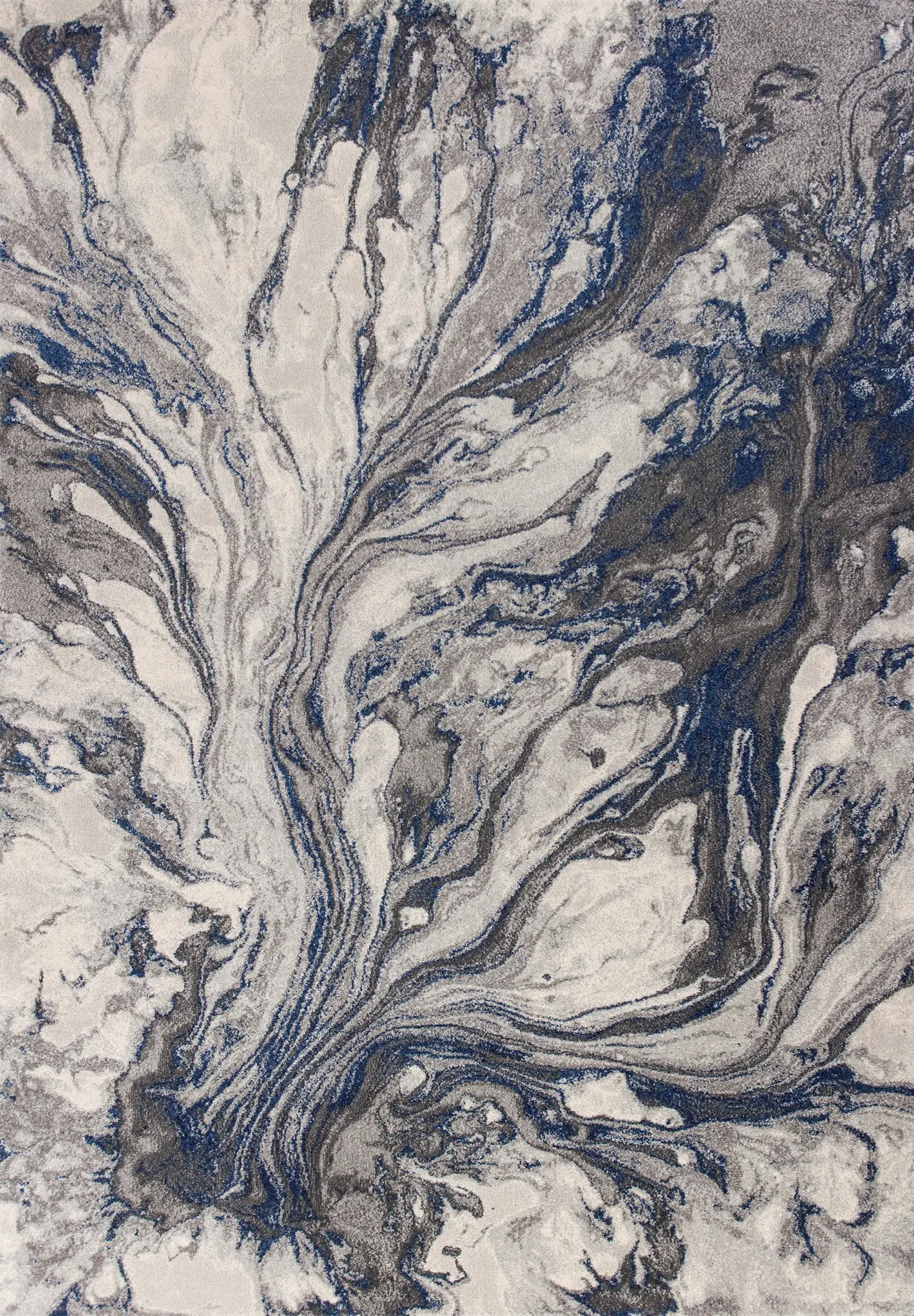 8 x 11 Large Gray and Blue Rug - Illusions-1
