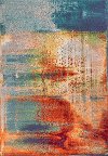 5 x 8 Medium Rust, Gray & Blue Rug - Illusions