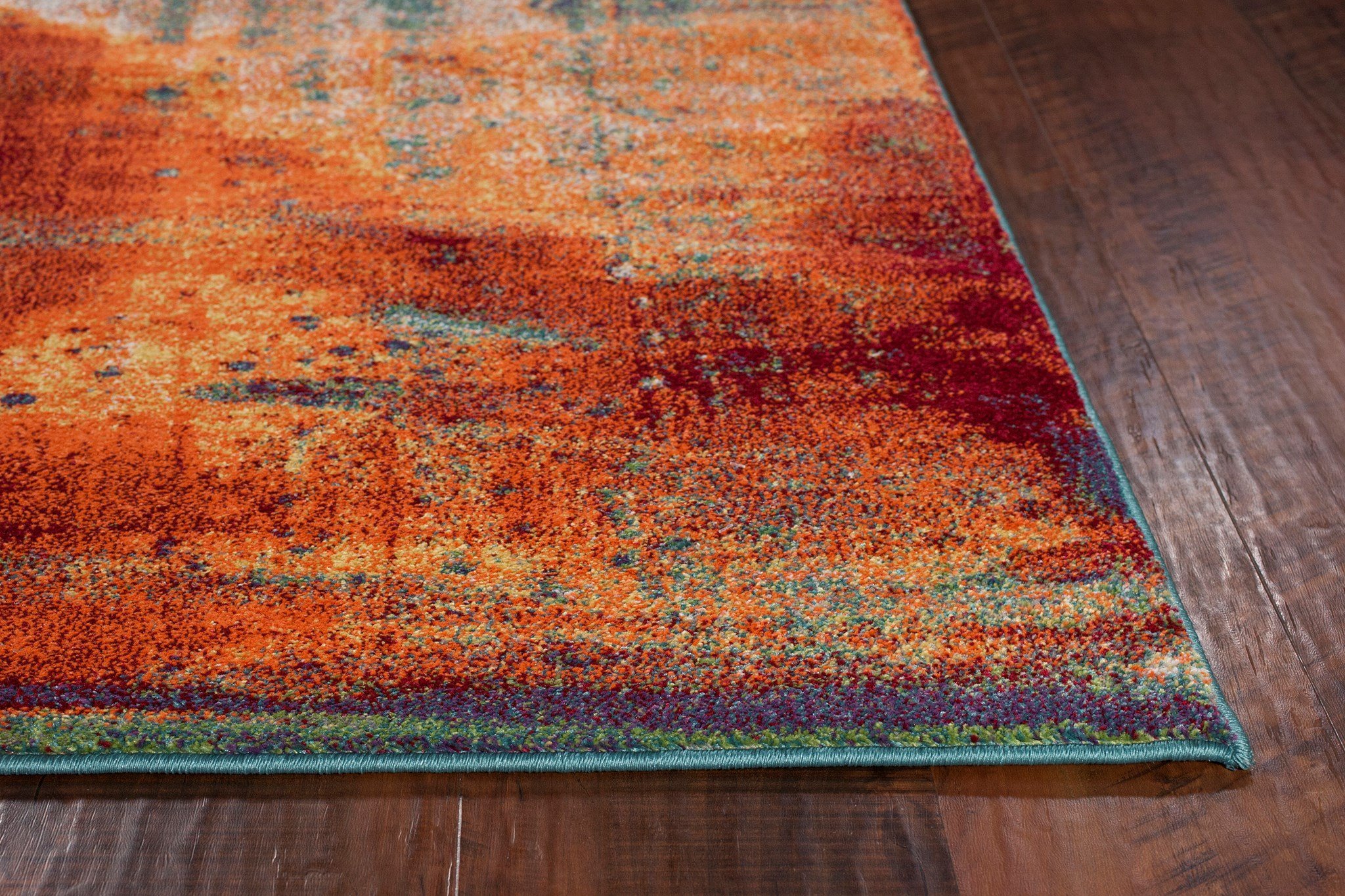 5 x 8 Medium Rust, Gray, and Blue Rug - Illusions-2