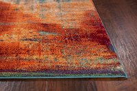 8 x 11 Large Rust, Gray, and Blue Rug - Illusions-2