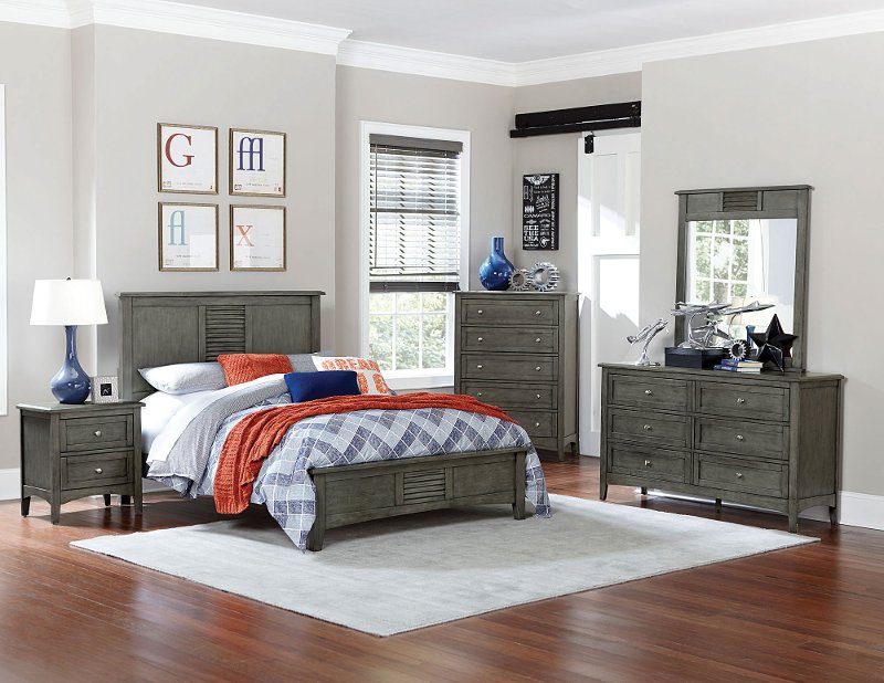 Casual Classic Gray 4 Piece Full Bedroom Set Garcia Rc Willey