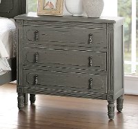 Classic Antique Gray Nightstand - Aviana