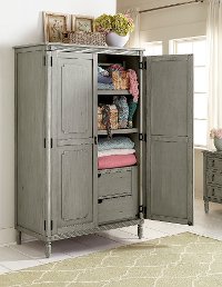 Classic Antique Gray Armoire - Aviana