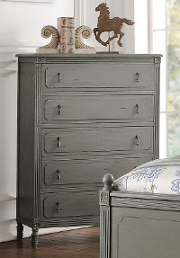 Classic Antique Gray Chest of Drawers - Aviana