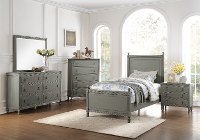 Classic Antique Gray 6 Piece Twin Bedroom Set - Aviana