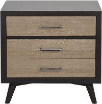 Contemporary Gray and Black Nightstand - Raku