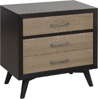 Contemporary Gray and Black Nightstand - Raku-2
