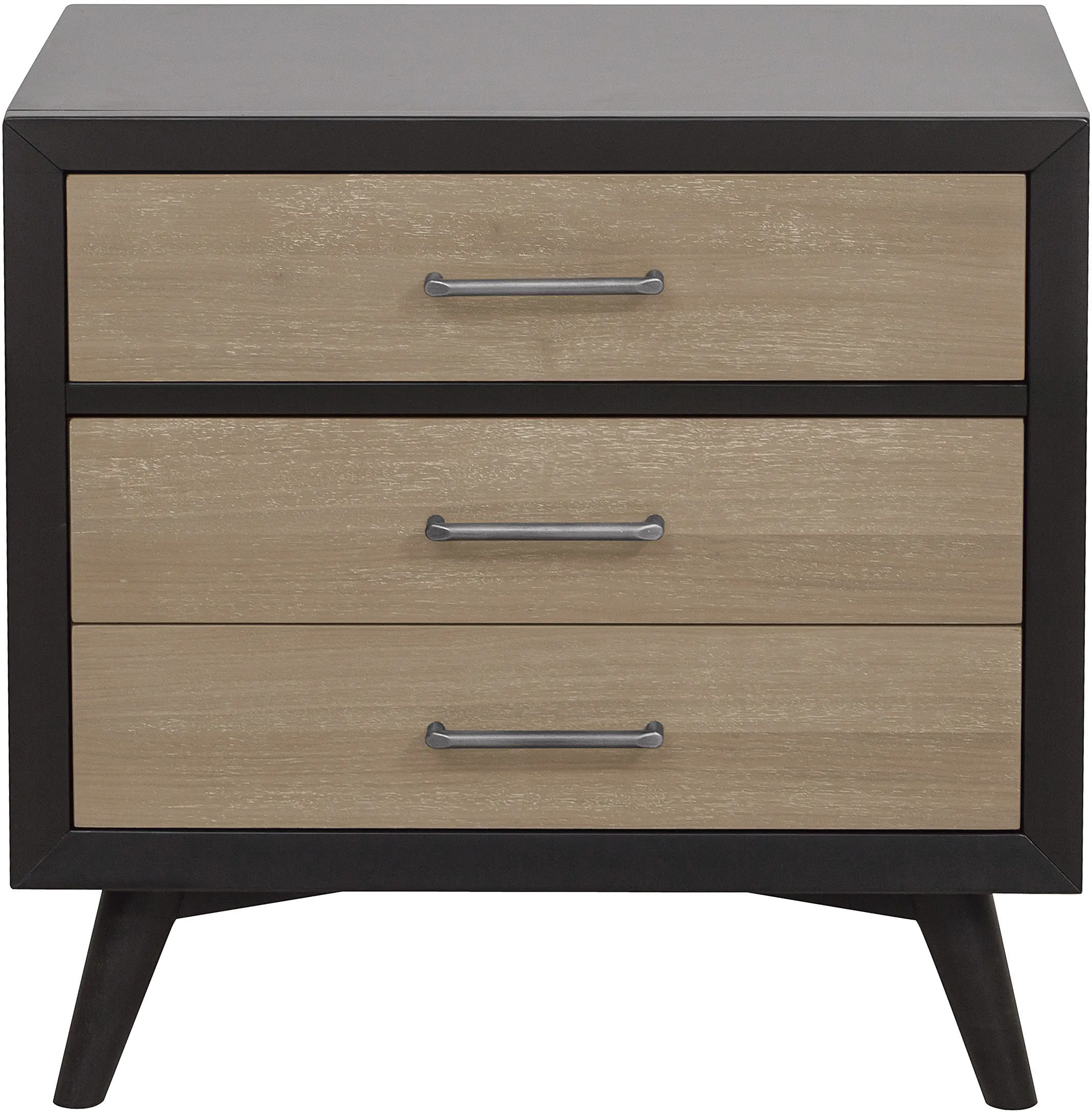 Raku Gray and Black Nightstand-1