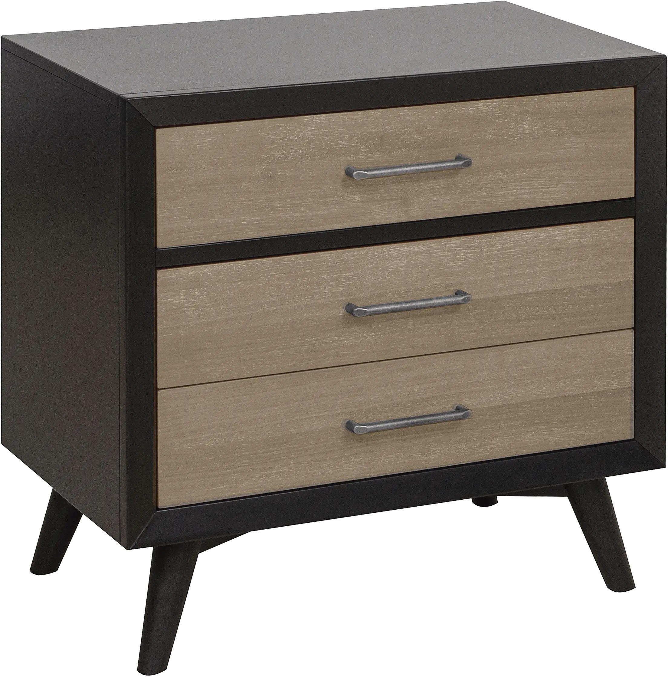 Raku Gray and Black Nightstand-2