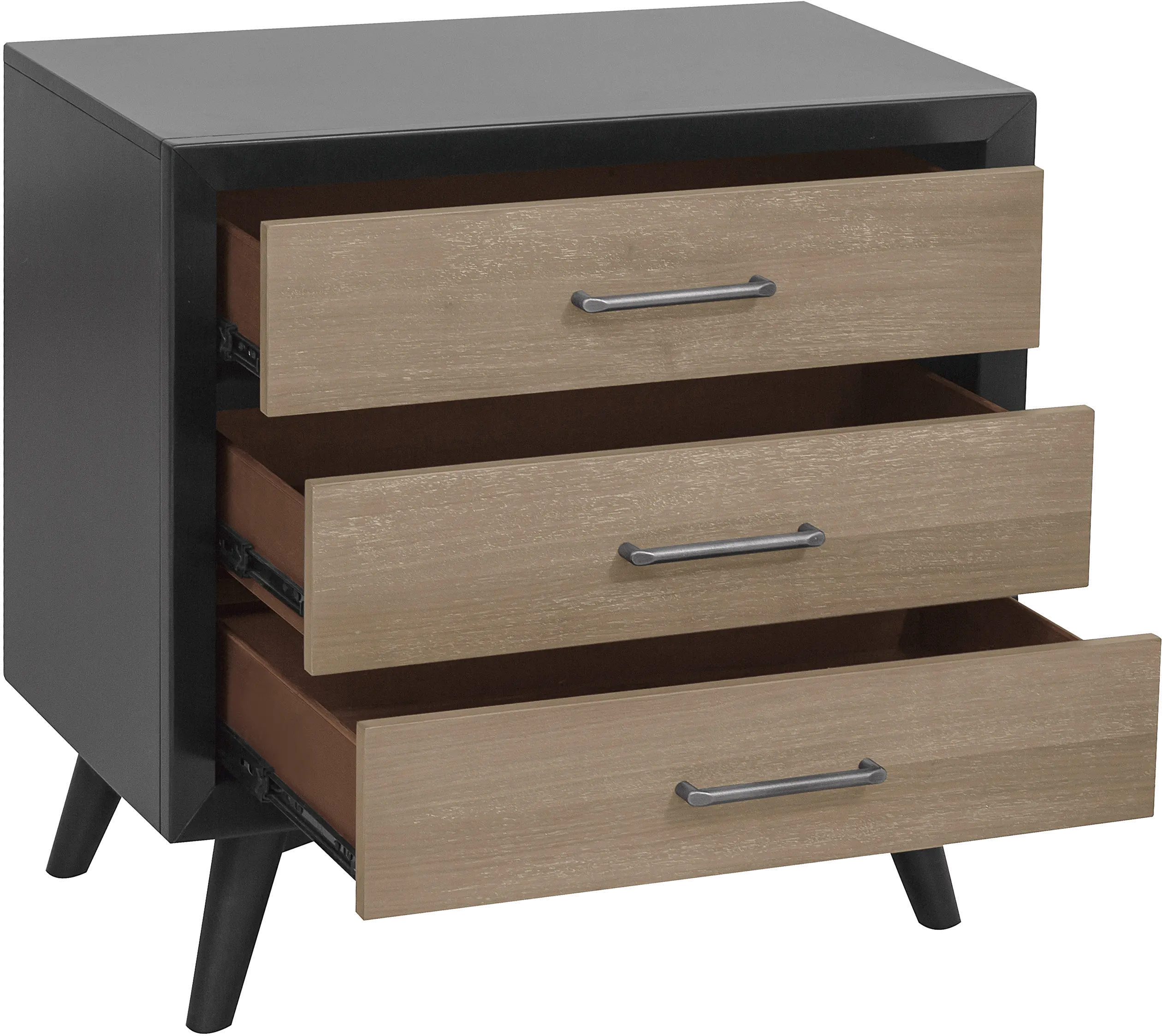 Raku Gray and Black Nightstand-3