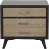 Raku Light Brown and Black Nightstand