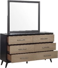 Contemporary Gray and Black Dresser - Raku-5