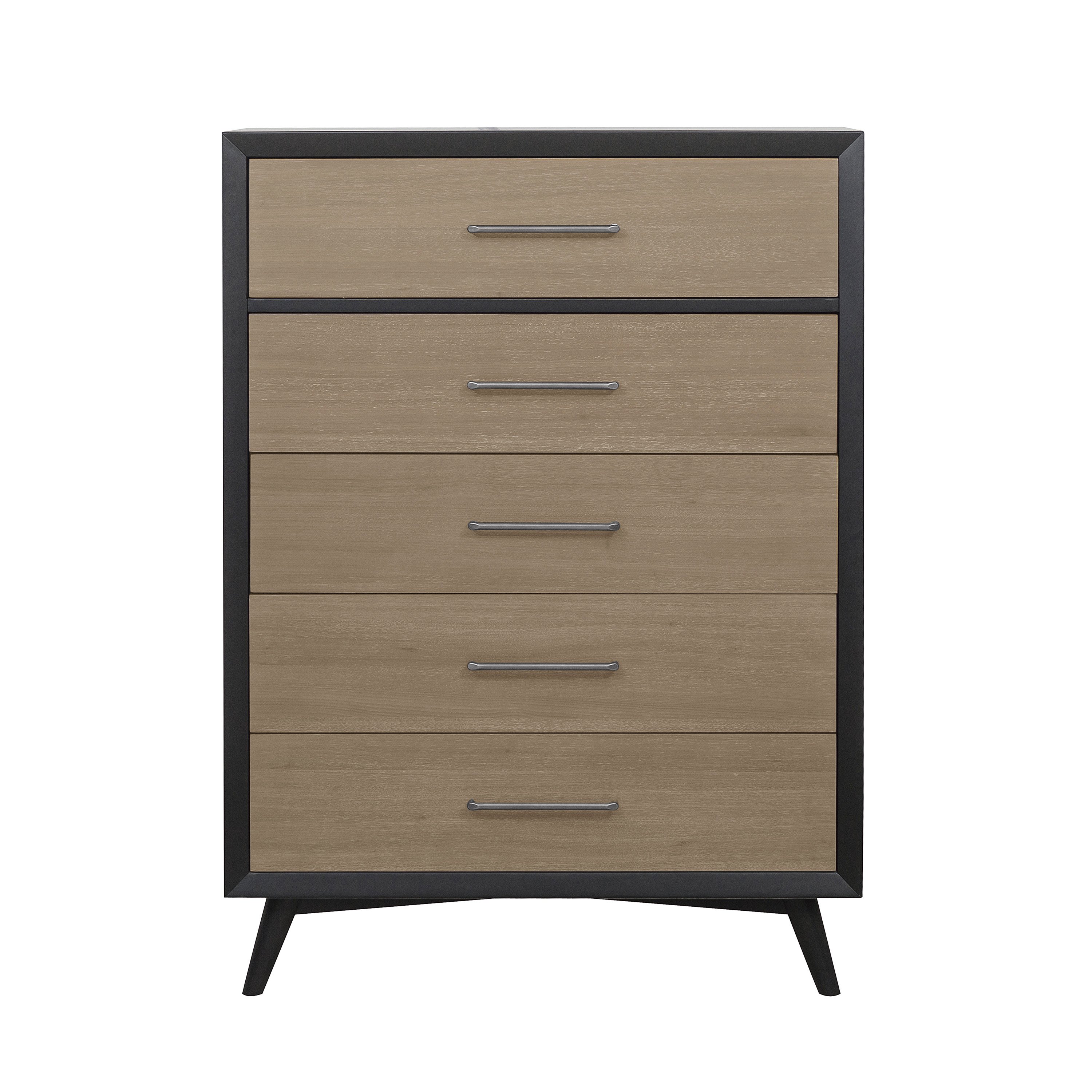 Contemporary Gray and Black Chest of Drawers - Raku-2