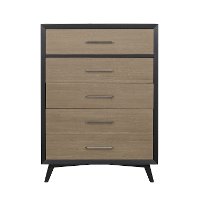 Contemporary Gray and Black Chest of Drawers - Raku-2