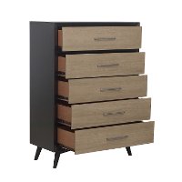 Contemporary Gray and Black Chest of Drawers - Raku-3