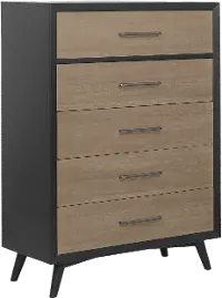 Raku Gray and Black Chest of Drawers
