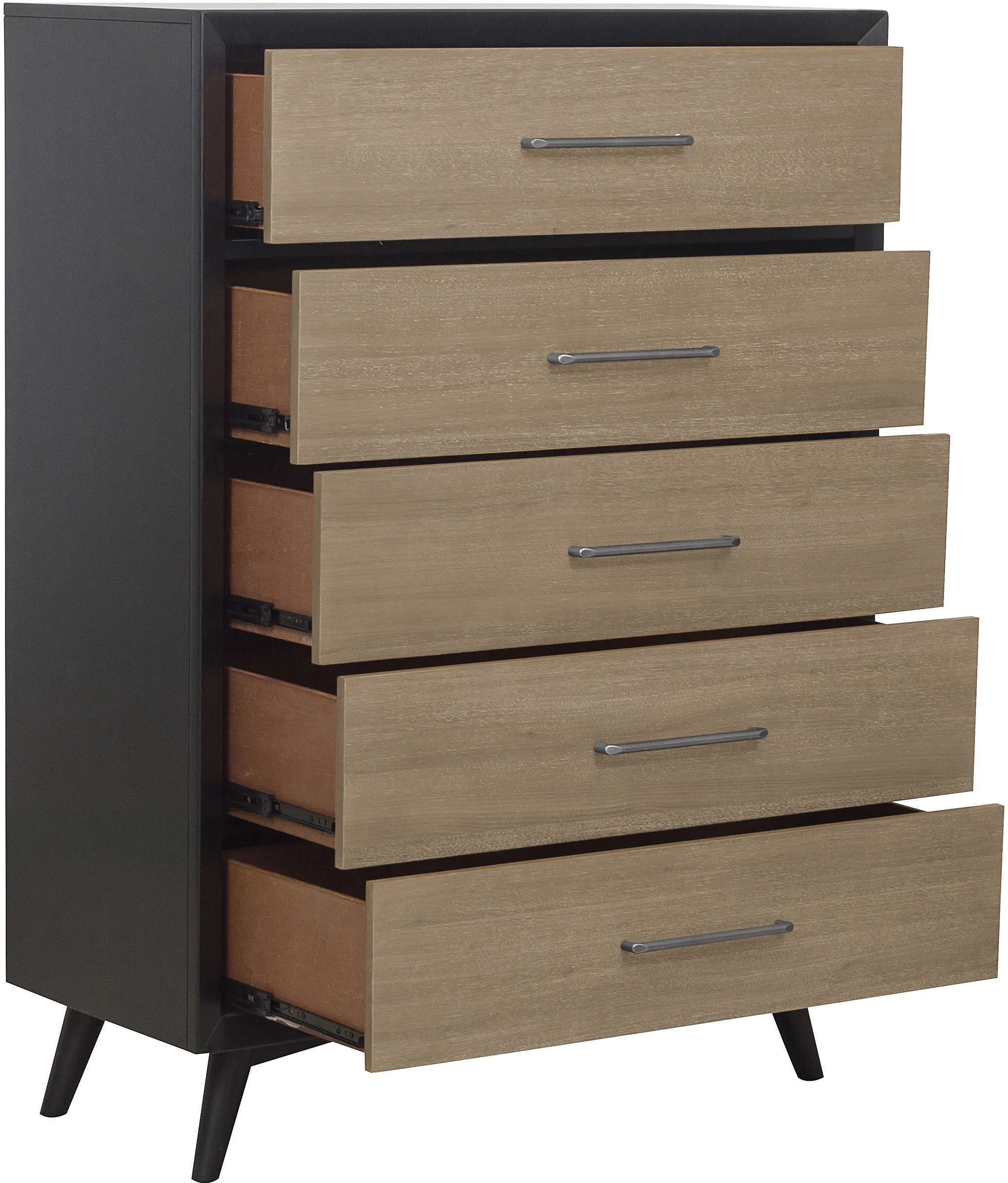 Raku Gray and Black Chest of Drawers-3