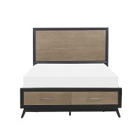 Contemporary Gray and Black California King Storage Bed - Raku