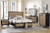 Contemporary Gray and Black 4 Piece California King Bedroom Set - Raku