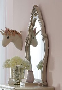 Antique White Traditional Scroll Mirror - Giselle