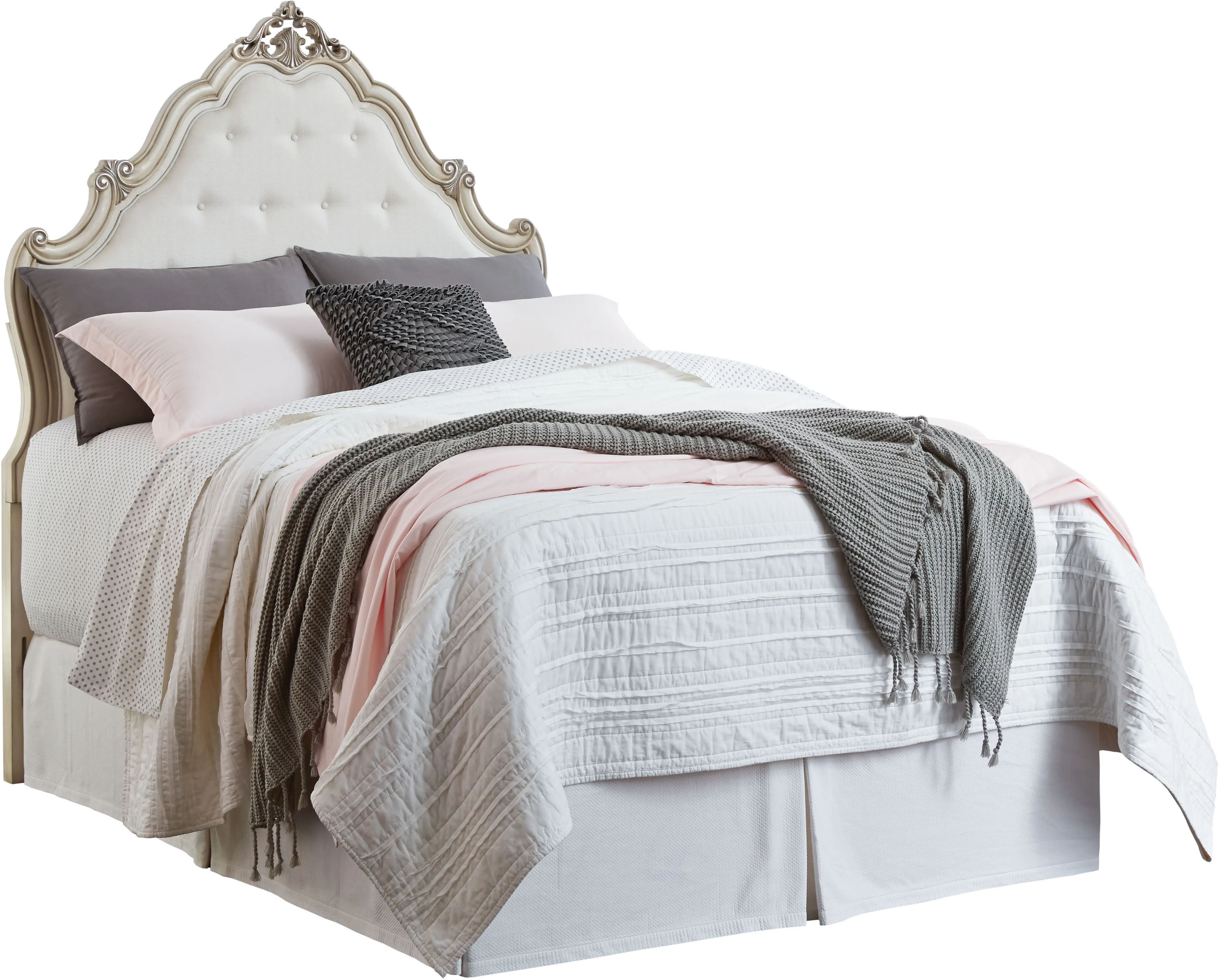 Antique White Traditional Twin Bed - Giselle-2