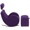 Purple Fabric Kids Lounge Rocker and Storage Ottoman-2