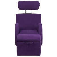 Purple Fabric Kids Lounge Rocker and Storage Ottoman-4