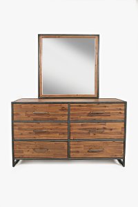 Warm Brown & Metal Modern Rustic Dresser - Studio 16