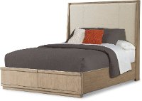 Driftwood Gray Upholstered Queen Storage Bed - Melbourne