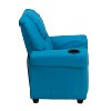 Turquoise Vinyl Kids Recliner with Cup Holder-2