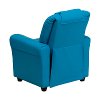 Turquoise Vinyl Kids Recliner with Cup Holder-3
