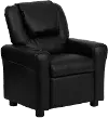 Mini Me Kids Black Recliner with Cup Holder