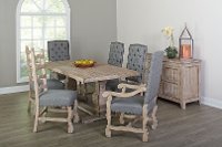 Gray and Barn Washed 7 Piece Dining Set with Upholstered Chairs - Willow Creek Collection