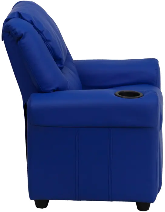 Mini Me Kids Blue Recliner with Cup Holder-2