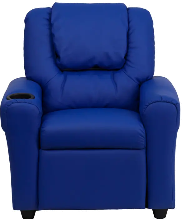Mini Me Kids Blue Recliner with Cup Holder-4