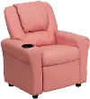 Mini Me Kids Pink Recliner with Cup Holder