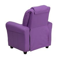 Lavender Vinyl Kids Recliner with Cup Holder-3
