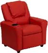 Mini Me Kids Red Recliner with Cup Holder