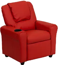 Mini Me Kids Red Recliner with Cup Holder