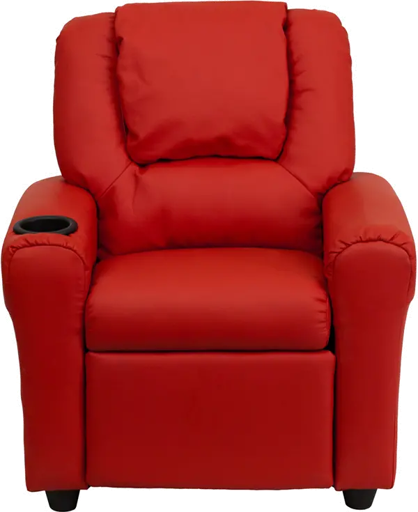 Mini Me Kids Red Recliner with Cup Holder-4
